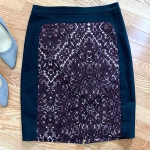 Club Monaco Edith Black Purple Pencil Skirt